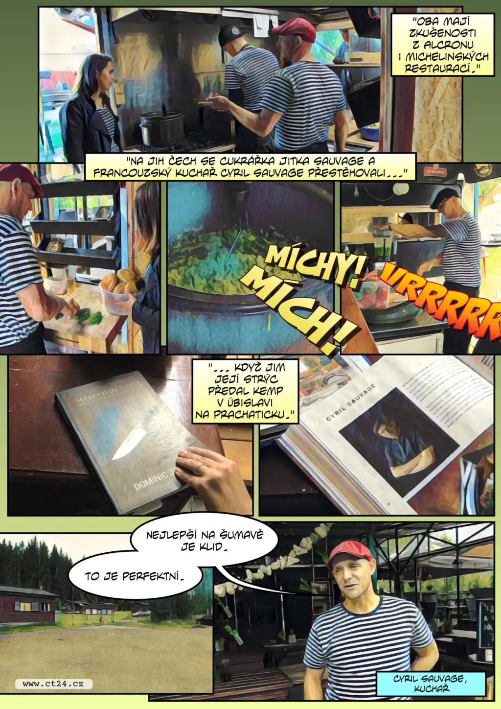 Francouzské speciality v kempu u rybníka