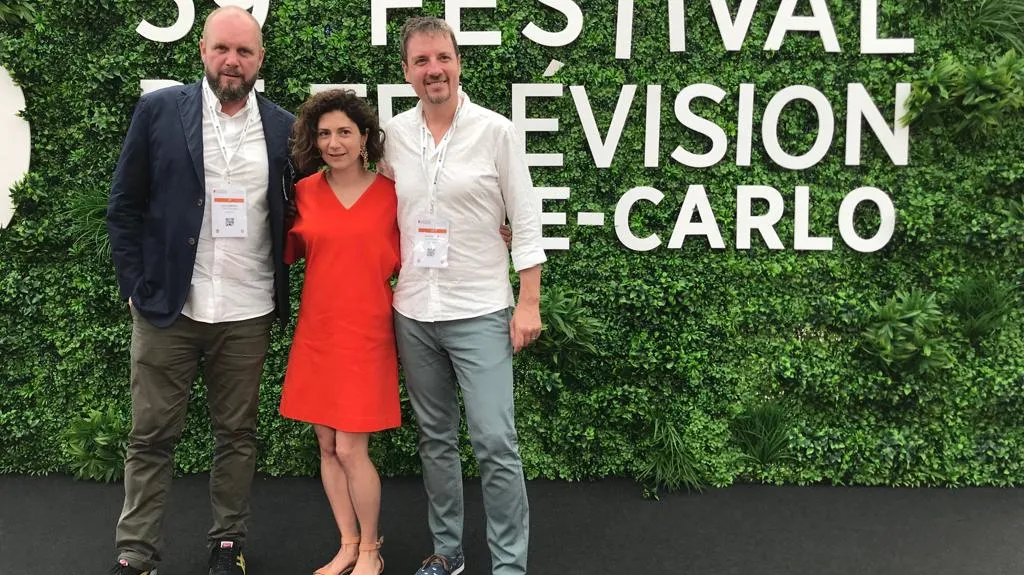Režisér David Ondříček, herečka Martha Issová a kreativní producent ČT Michal Reitler