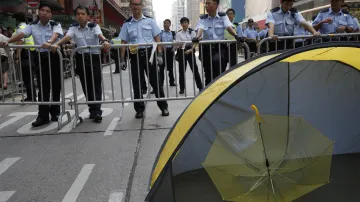 Demonstrace v hongkongské čtvrti Mongkok