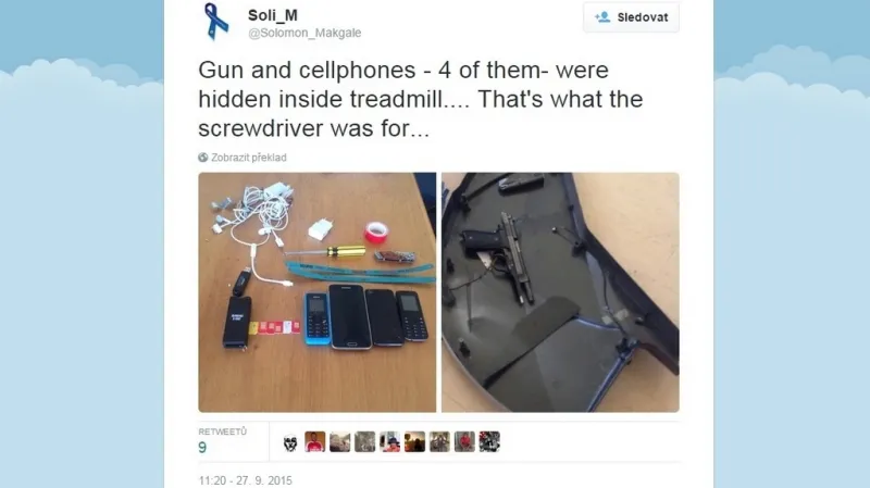 Vybavení, které mělo být nalezeno v Krejčířově cele před plánovaným útěkem