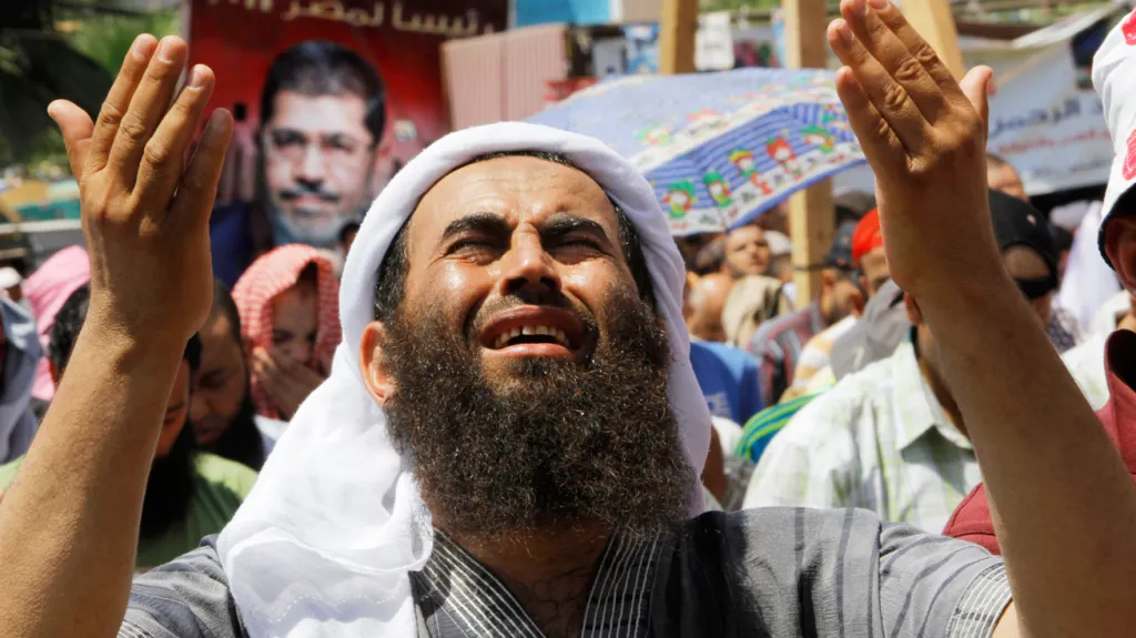 Demonstrace stoupenců Muhammada Mursího