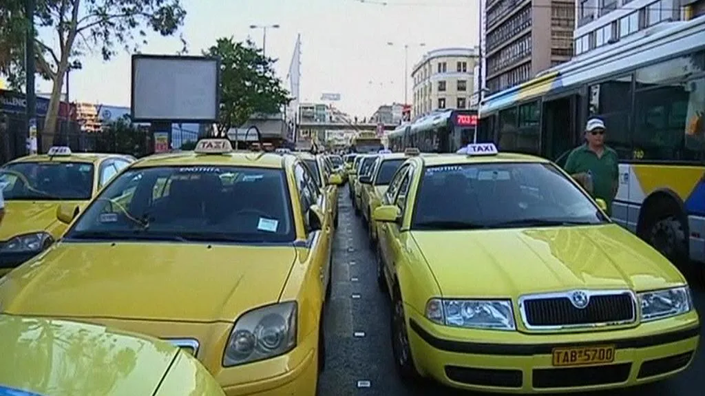 Protest řeckých taxikářů