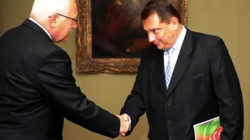 Setkání prezidenta Klause s Jiřím Paroubkem