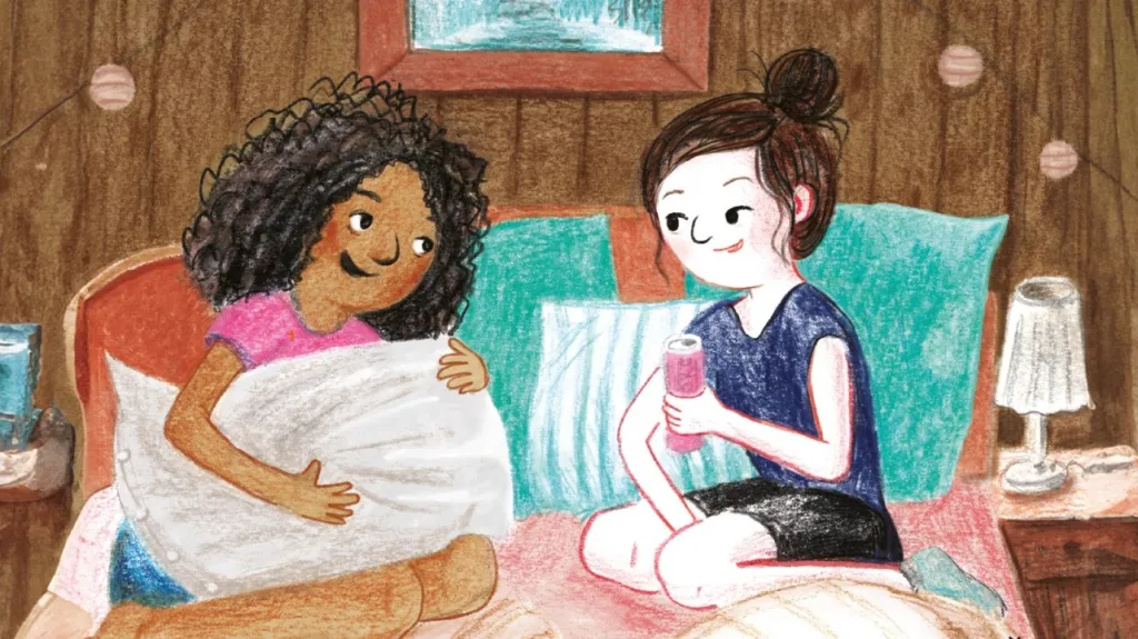 Ilustrace Jitky Petrové z knihy Michaely Fišarové Ela v zemi medvědů na plakátu k 26. Noci s Andersenem