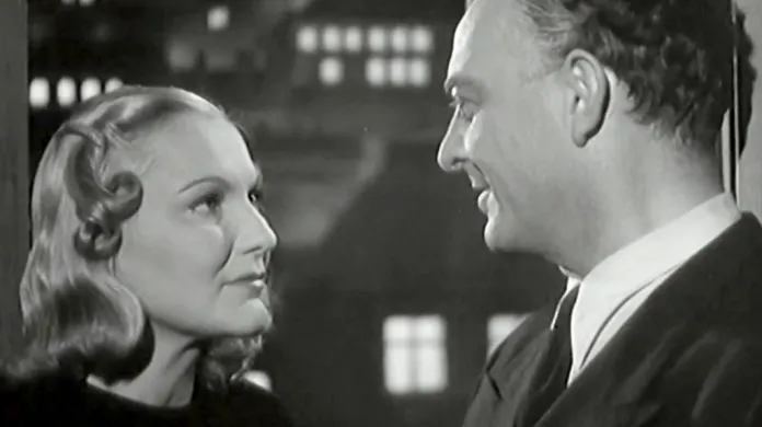 Jiřina Štěpničková a Otomar Korbelář ve filmu Šťastnou cestu (1943)