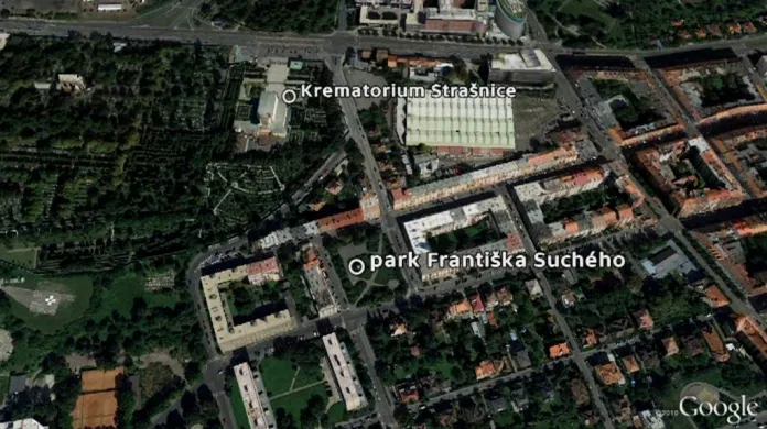 Park Františka Suchého vedle strašnického krematoria