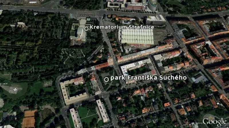 Park Františka Suchého vedle strašnického krematoria