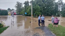 Zaplavené ulice na Přerovsku
