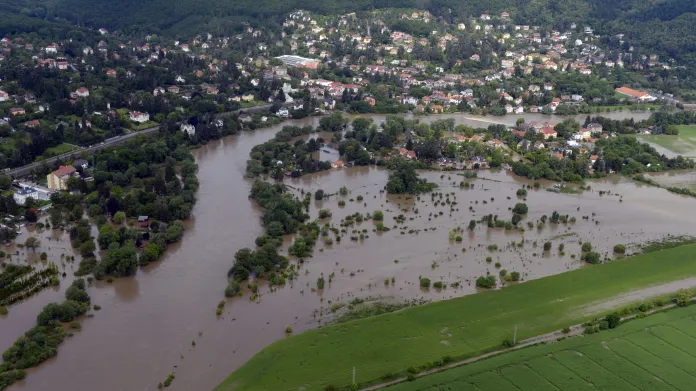 Záplava v Černošicích v roce 2013
