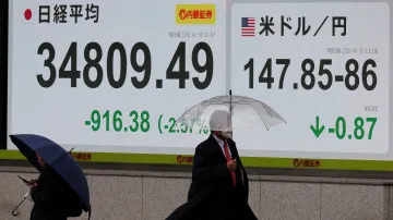 Elektronická tabule zobrazující burzovní index