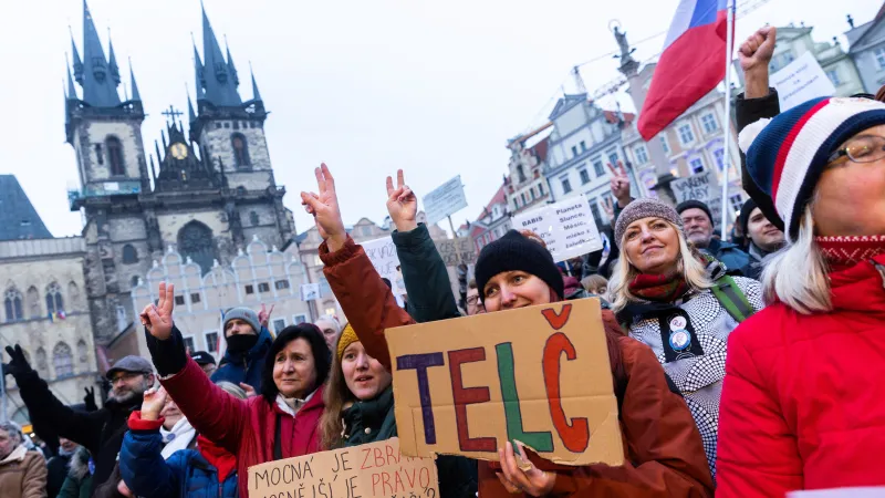 Shromáždění na podporu prezidenta Petra Pavla na Staroměstském náměstí 1. února 2026