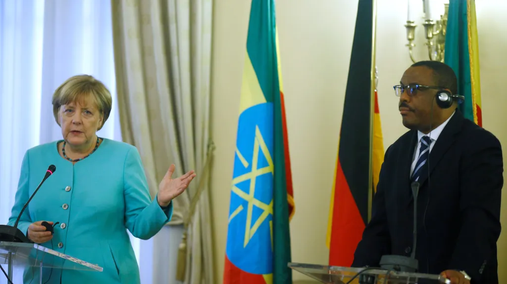 Angela Merkelová s etiopským premiérem