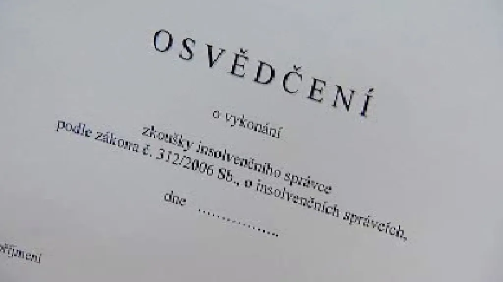 Osvědčení insolvenčního správce