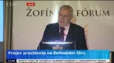 Projev prezidenta Miloše Zemana na Žofínském fóru