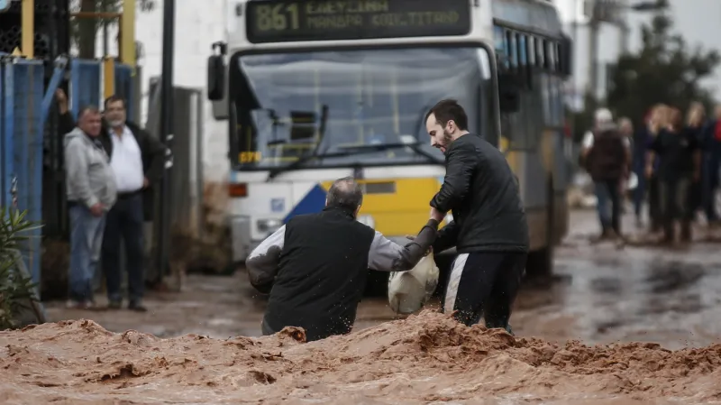 Řecko zasáhly prudké lijáky