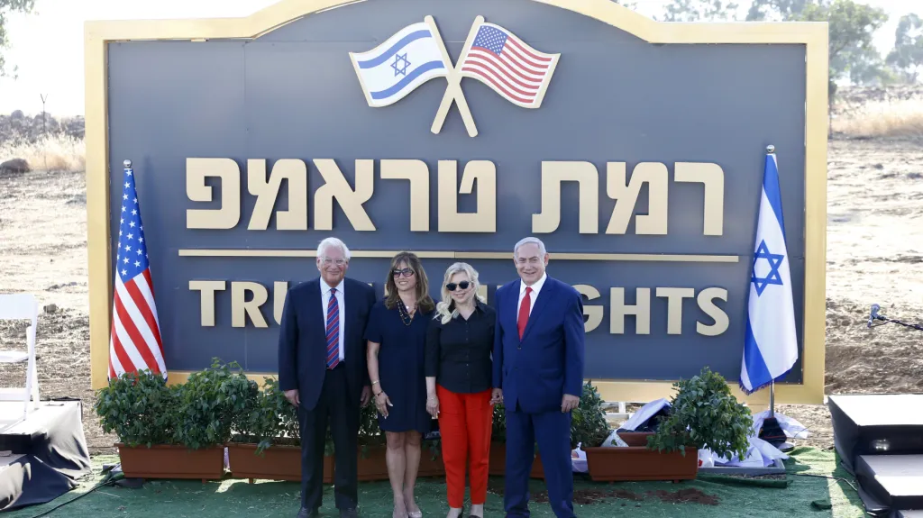 Benjamin Netanjahu pojmenoval židovskou osadu na Golanech Trumpův vrch
