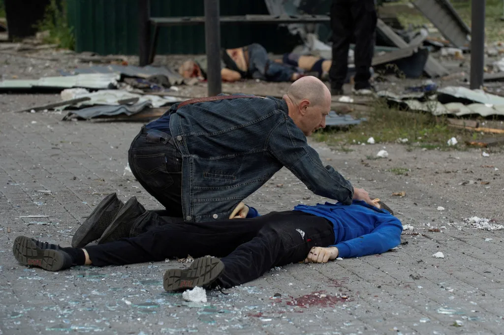 20. července 2022, Charkov po ruském ostřelování