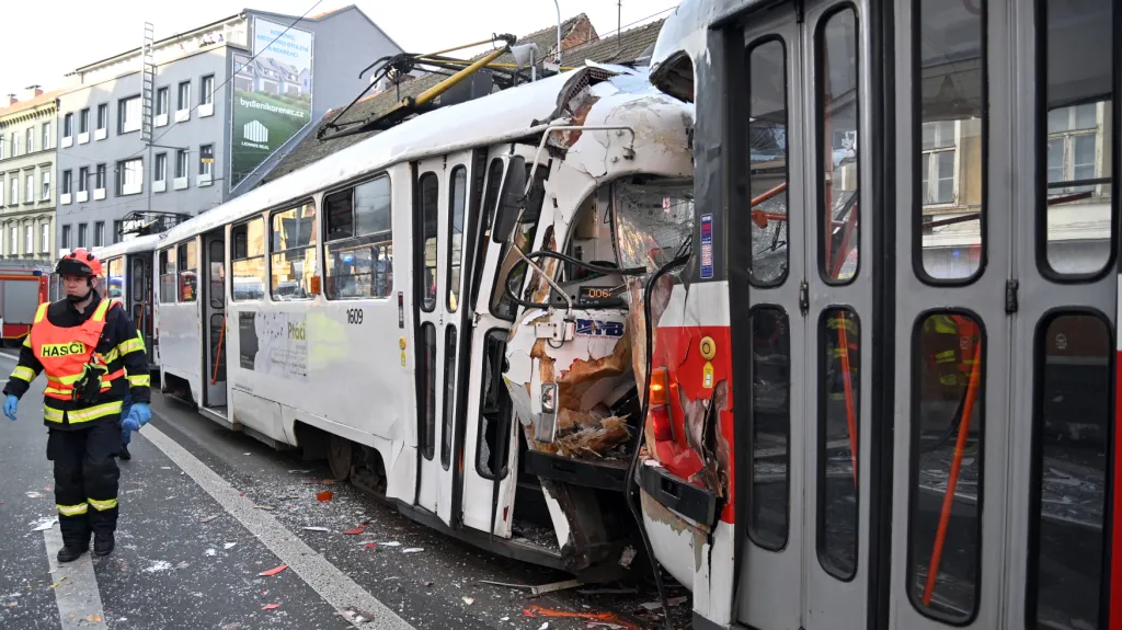 Nehoda tramvají v Brně