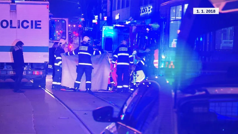 Nehoda ve Spálené ulici na Nový rok