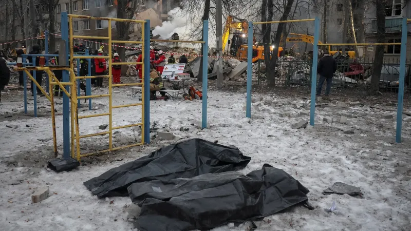 Následky ruského útoku na Charkov (7. března 2026)