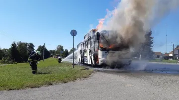 Požár autobusu