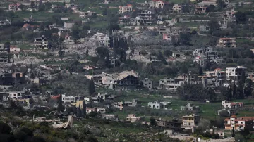 Poškozené libanonské budovy u hranic s Izraelem (9. 4. 2026)