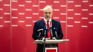 Josef Středula na brífinku po obhajobě postu předsedy ČMKOS