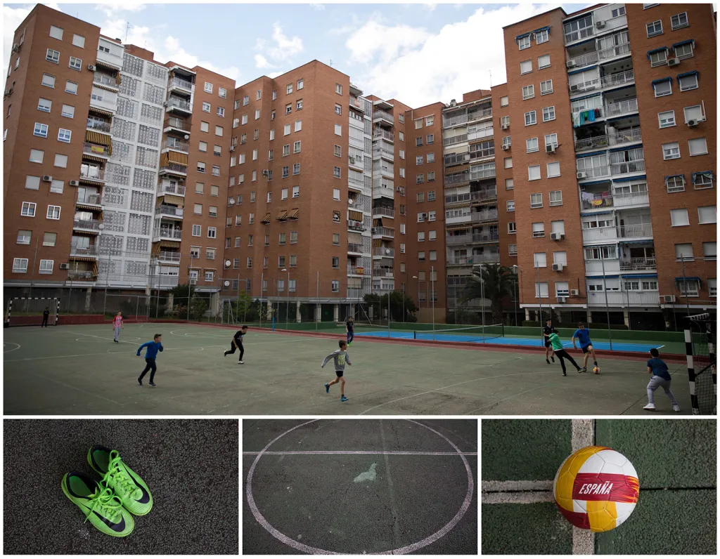 Pouliční fotbalové hřiště ve městě Alcorcon nedaleko Madridu