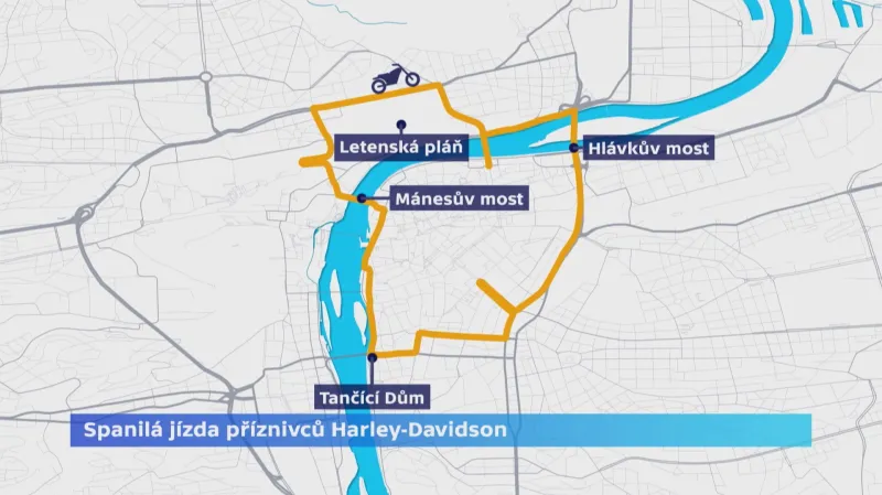 Spanilá jízda příznivců Harley-Davidson