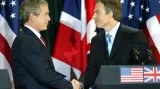 Americký prezident George W. Bush se svým spojencem Tonym Blairem (8.4.2003)
