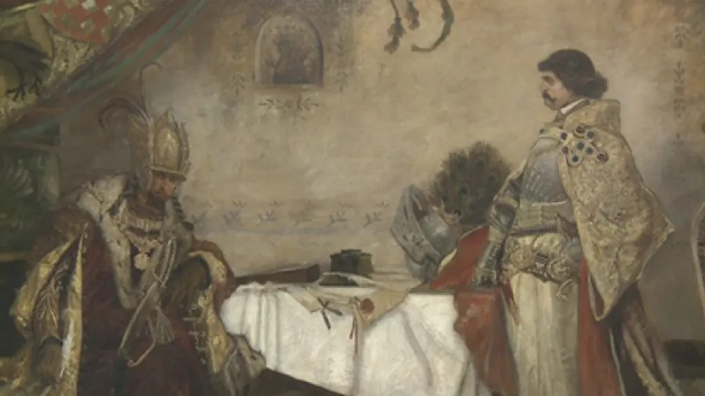 Mikoláš Aleš / Setkání Jiřího z Poděbrad s Matyášem Korvínem (detail)