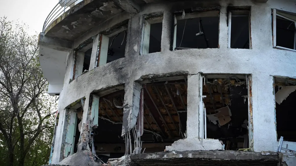 Hotel v Mykolajivu po ruském útoku