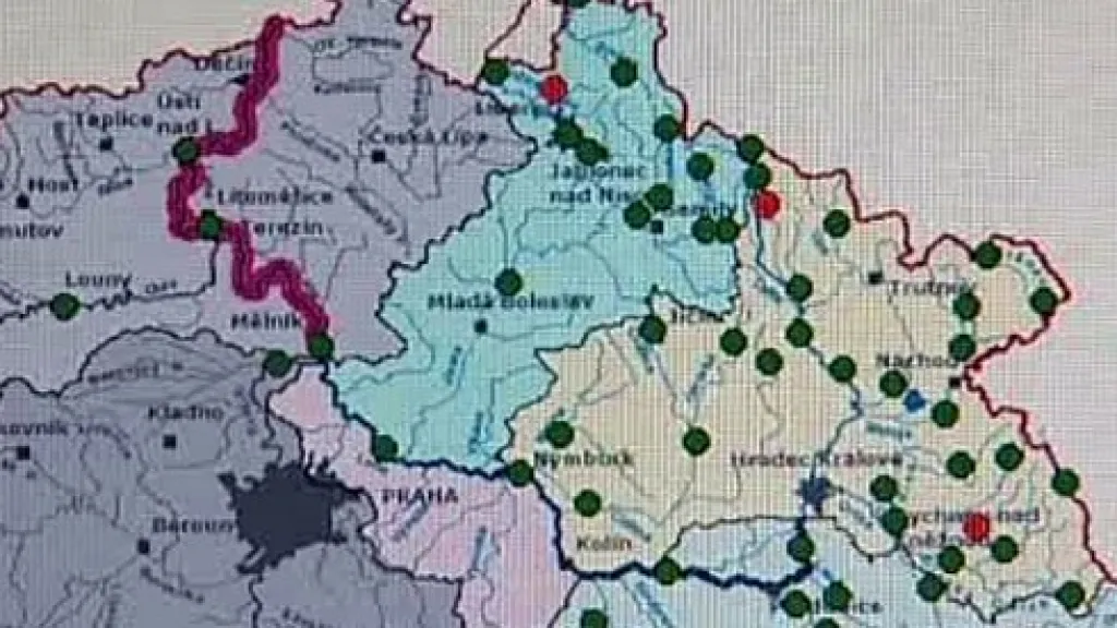 Mapa povodňových čidel
