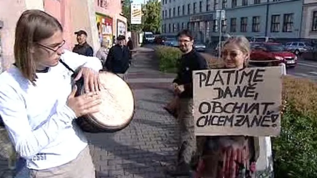 Protestující v Chrudimi