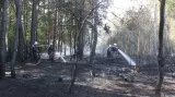 Požár lesa u Manětína