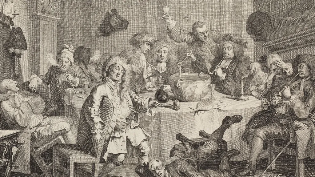 William Hogarth / A Midnight Modern Conversation (Současná půlnoční zábava), 1932-33