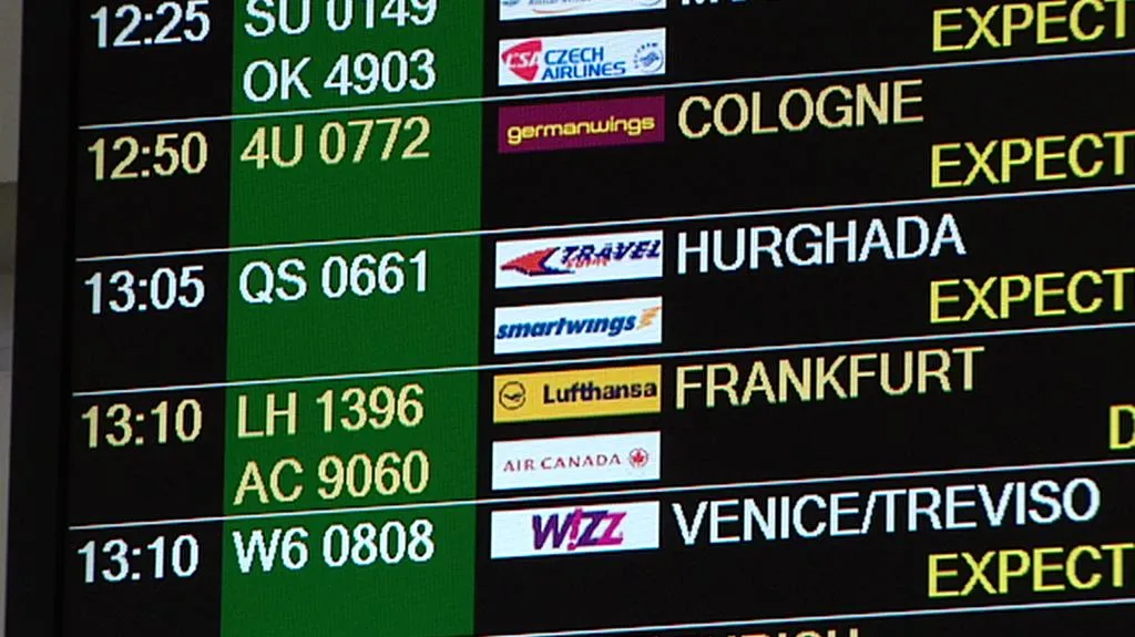 Plán příletů na ruzyňském letišti