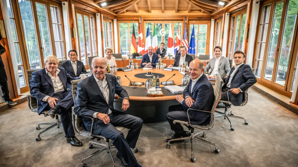 Představitelé zemí G7 na společném snímku
