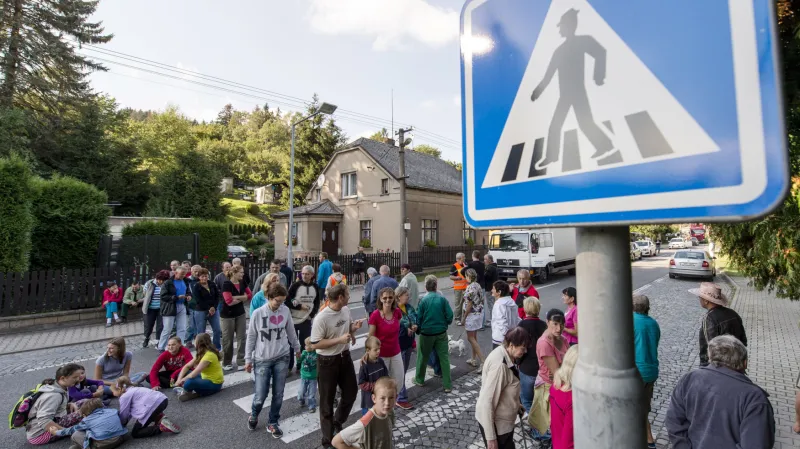 Blokáda silnice v Náchodě