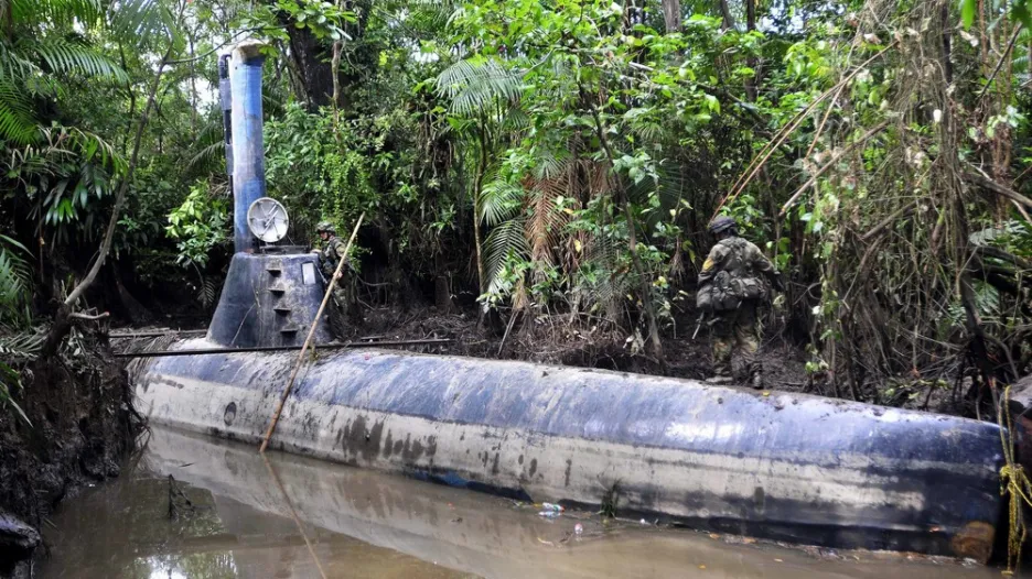 Zabavená ponorka kolumbijské narkomafie