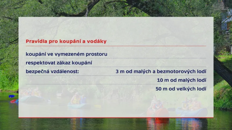 Pravidla pro koupající a vodáky