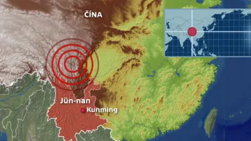Místo zemětřesení v Číně