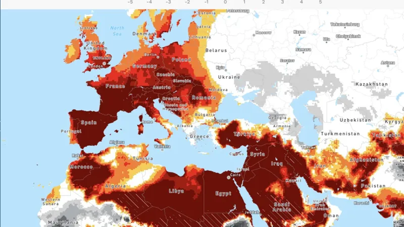 Vliv změny klimatu na současnou vlnu veder: v pátek 15. srpna je ve velké části střední Evropy alespoň pětinásobně zvýšená pravděpodobnost výskytu vysokých maximálních teplot vlivem změny klimatu