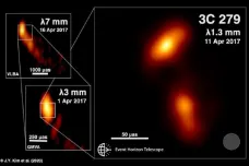 Astrofyzici spojili síly i teleskopy a pořídili snímek výtrysku plazmy chrlené černou dírou
