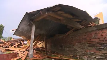 Následky prudkých bouřek ve Šternberku na Olomoucku