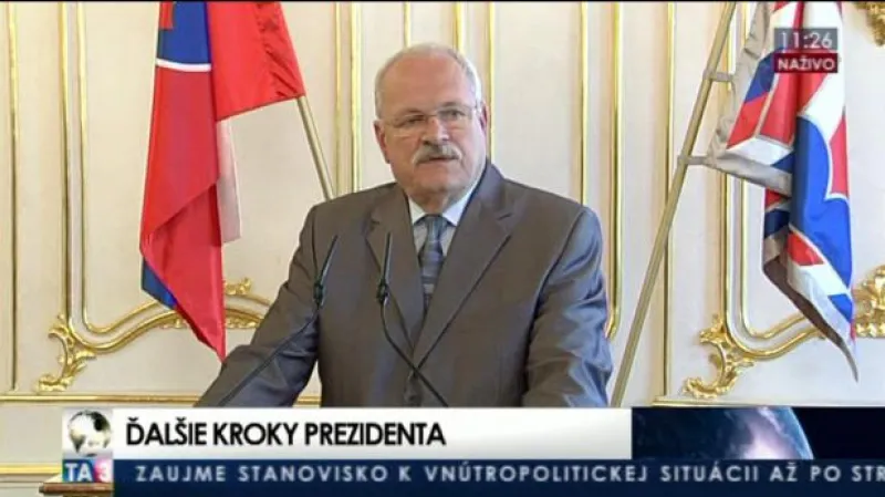 Gašparovič přijal demisi vlády