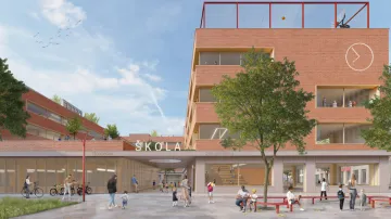 Vizualizace nové čtvrtě Trnitá se školou