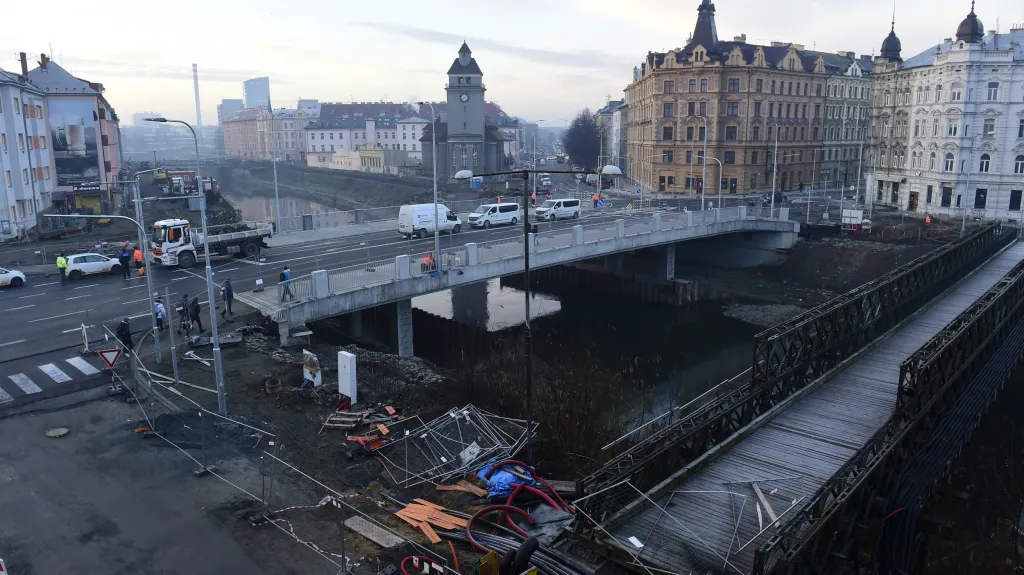 Nový most v Komenského ulici v Olomouci
