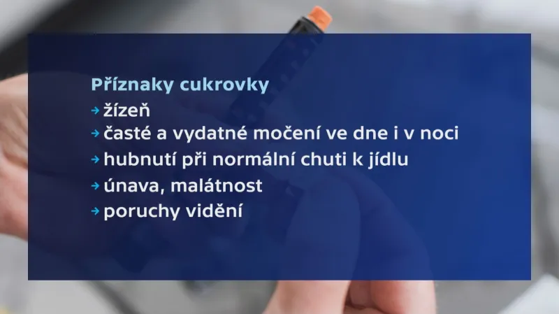 Příznaky cukrovky zejména 1. typu