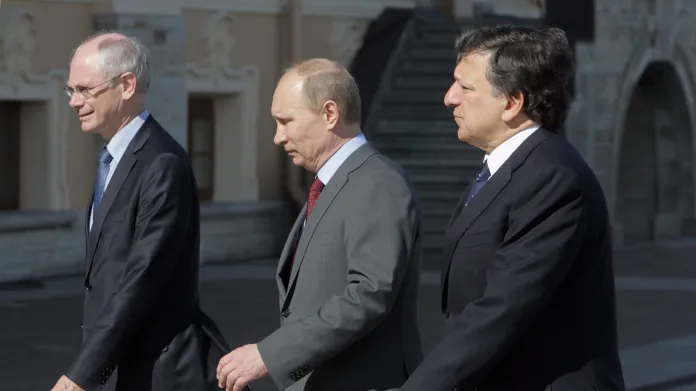 Herman van Rompuy, Vladimir Putin a José Manuel Barroso